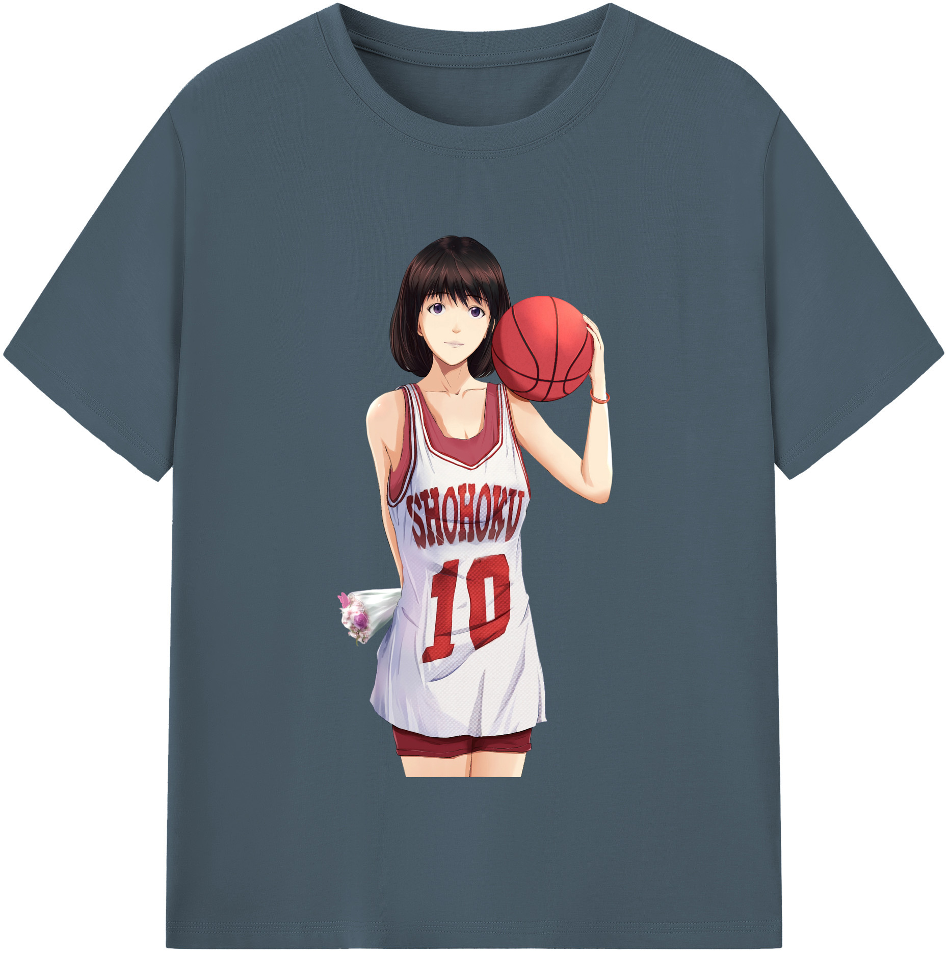 SLAM DUNK／スラムダンク 綿100％半袖Tシャツ（フロントプリント）